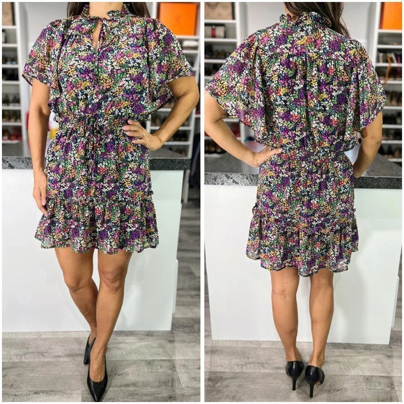 Pinch Bohemian Purple Flutter Sleeve Dress $73 - Picture 2 of 15